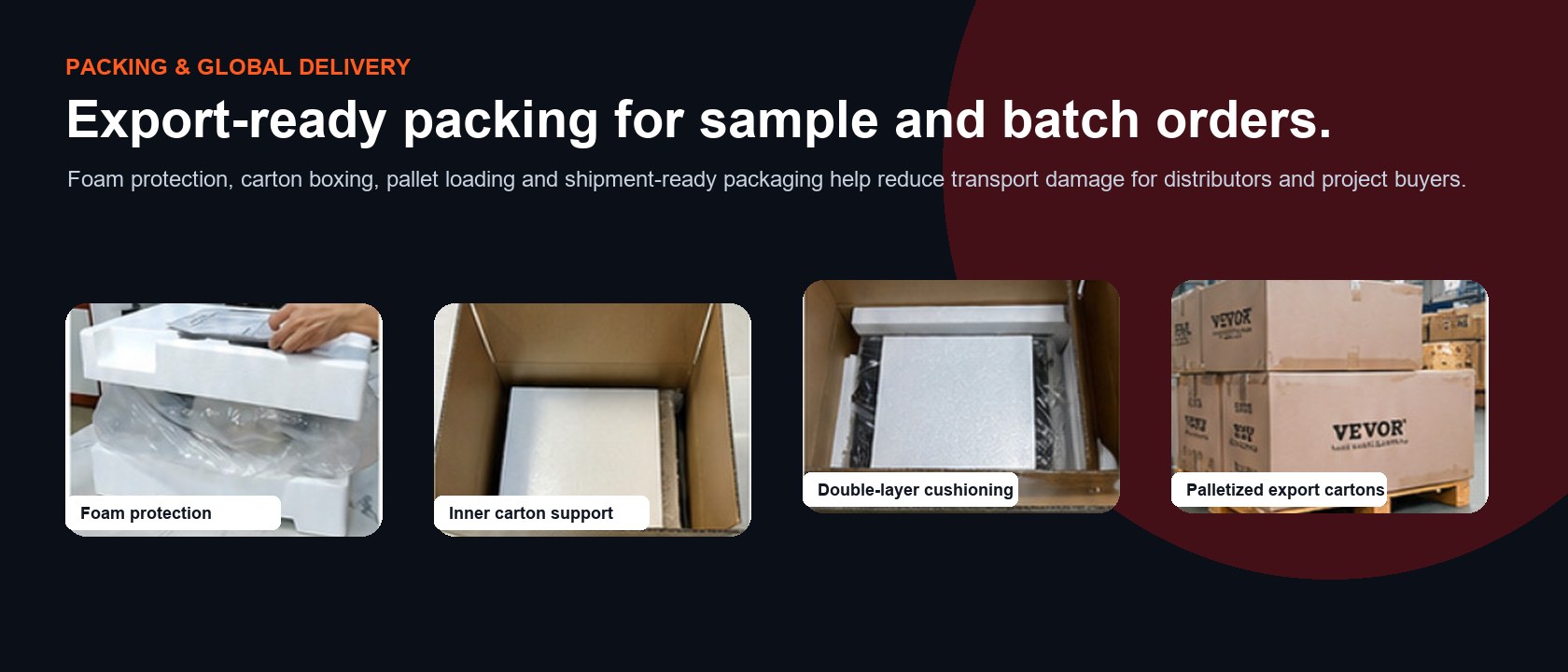 Export packing and shipping process for Sunchef Catering Equipment